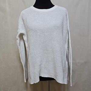 Michael Stars Knit Tunic Sweater Womens Size Small White Long Sleeve Crew Neck